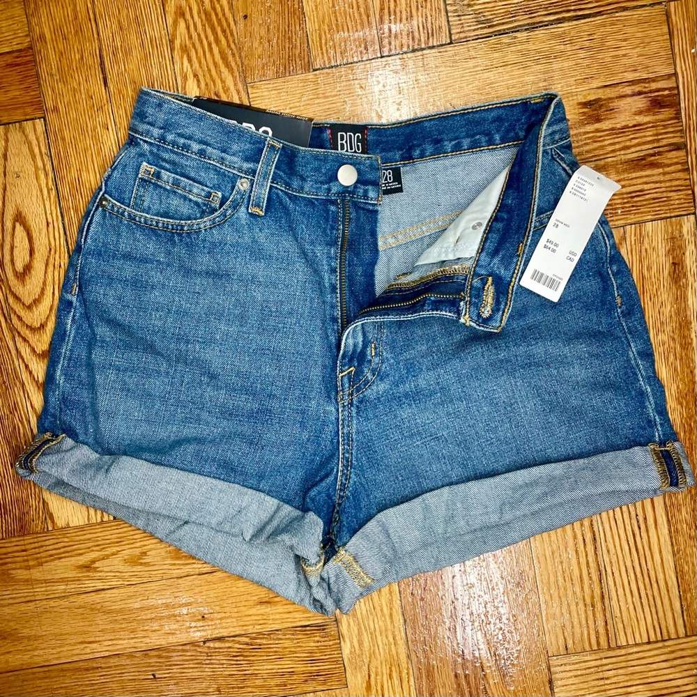 BDG Denim High-Waisted Mom Shorts